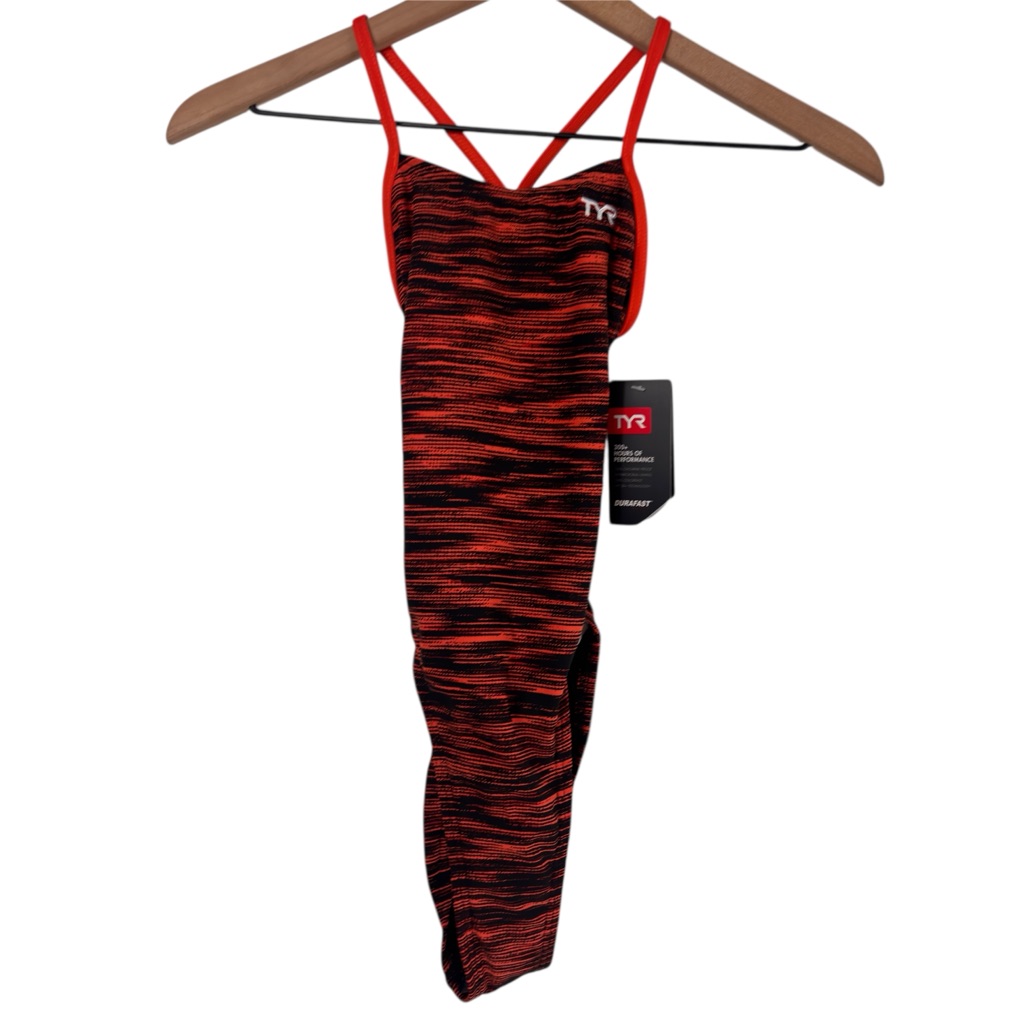 Tyr Fizzycutoutfit Blk/Orange Youth Girl Size 24 Brand New With Tags Swimsuit